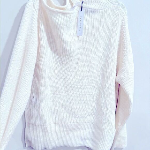 Sanctuary Women's Cut It Out Sweater - pullover women’s size M, cream XS - Picture 9 of 10